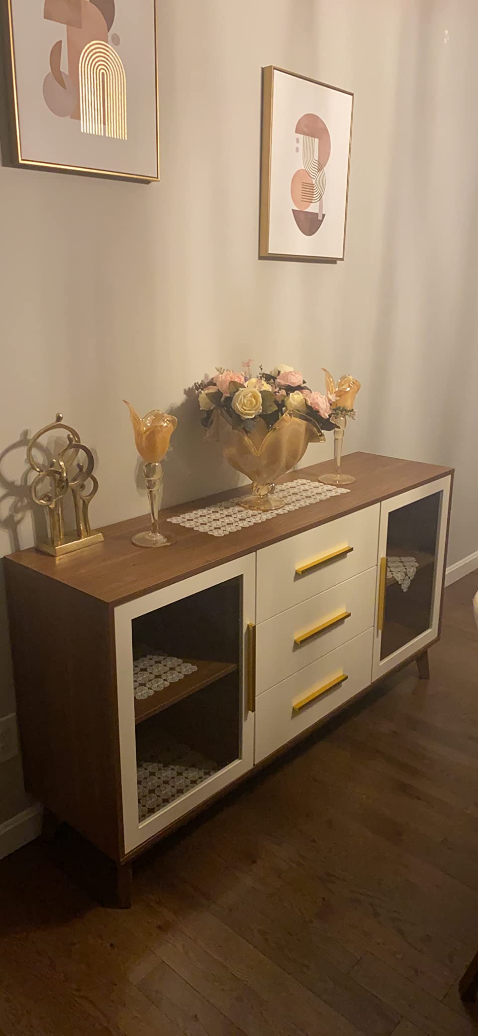 Sideboard Buffet Cabinet with 3 Drawers & 2 Doors