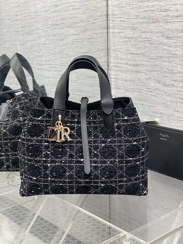 Dior Toujours Tote Bag Medium Black Toile