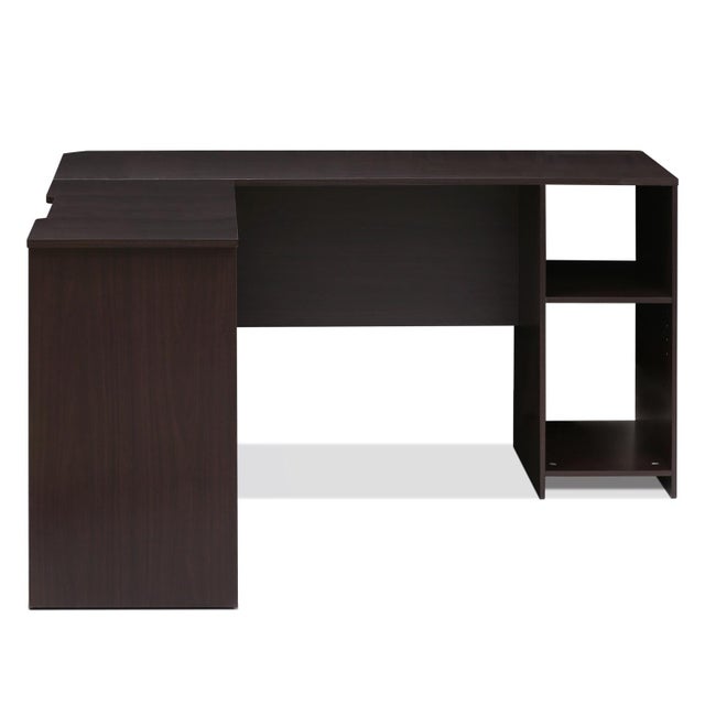 Furinno Indo L-Shaped Desk with Bookshelves