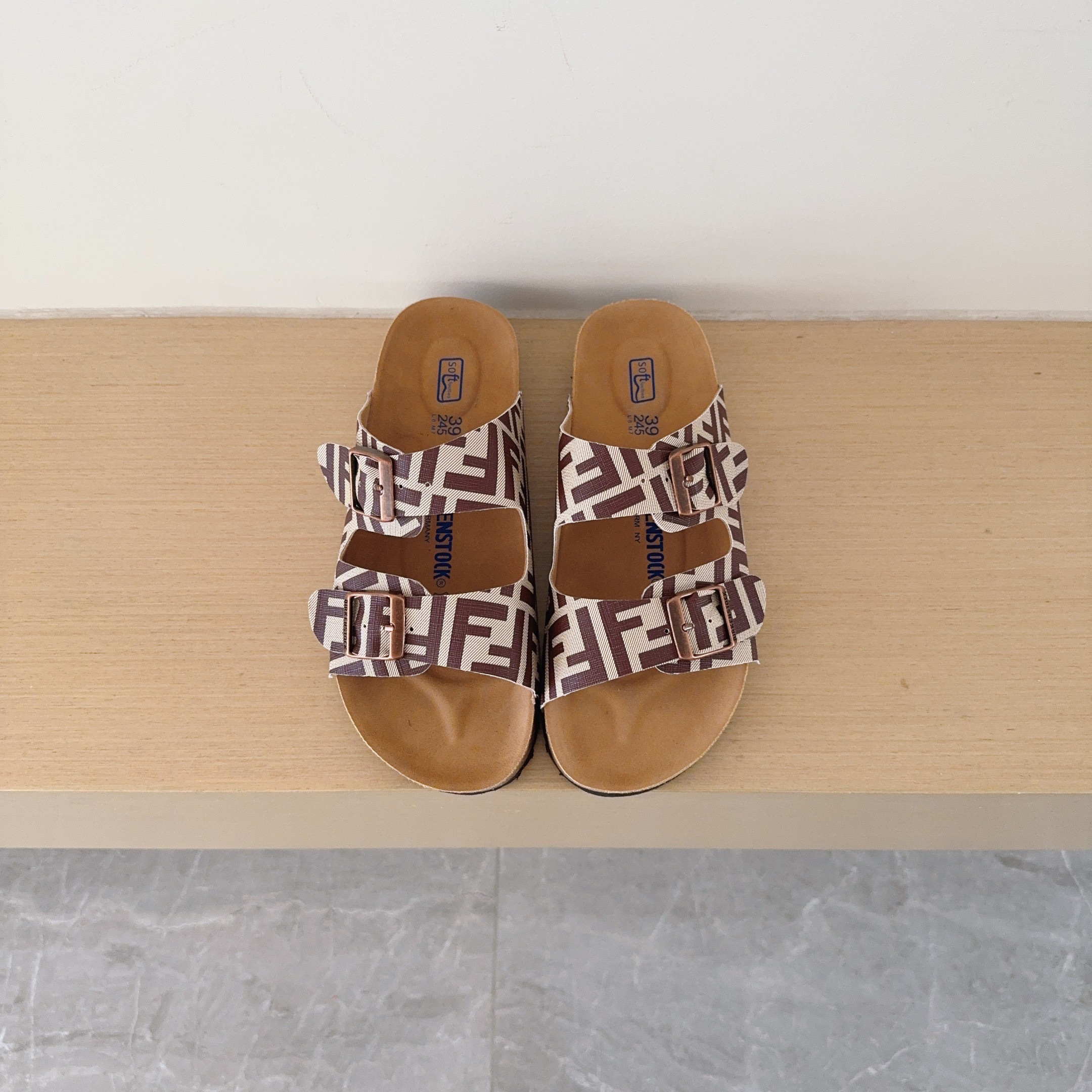 UGG Kids FF Check Birken-Style Two-Strap Sandals Adult And Kids