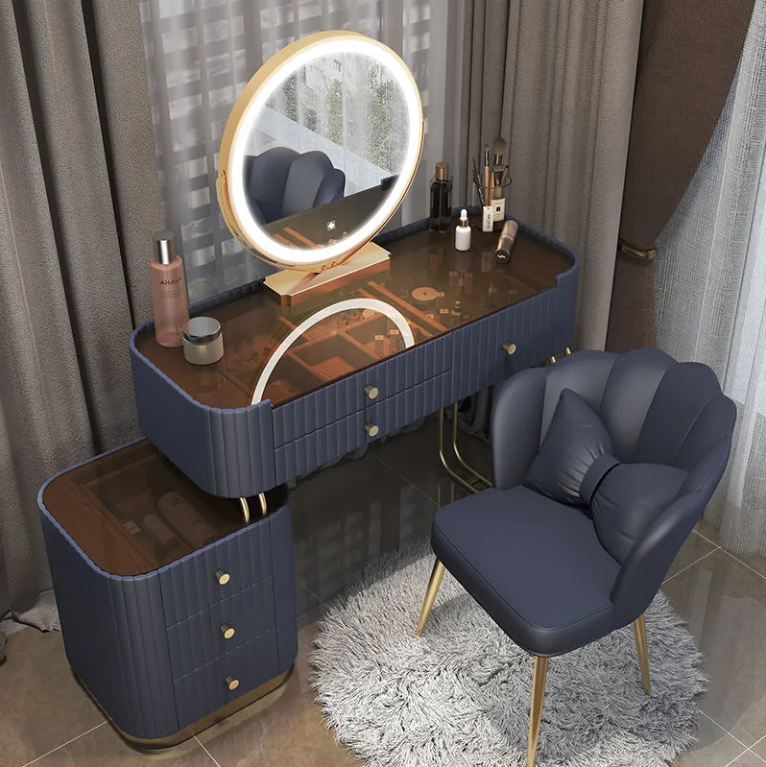 Modern Minimalist Slate Makeup Table Small Apartment Storage