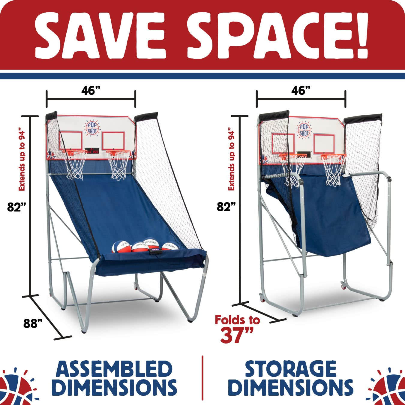 Official Home Dual Shot Basketball Arcade Game