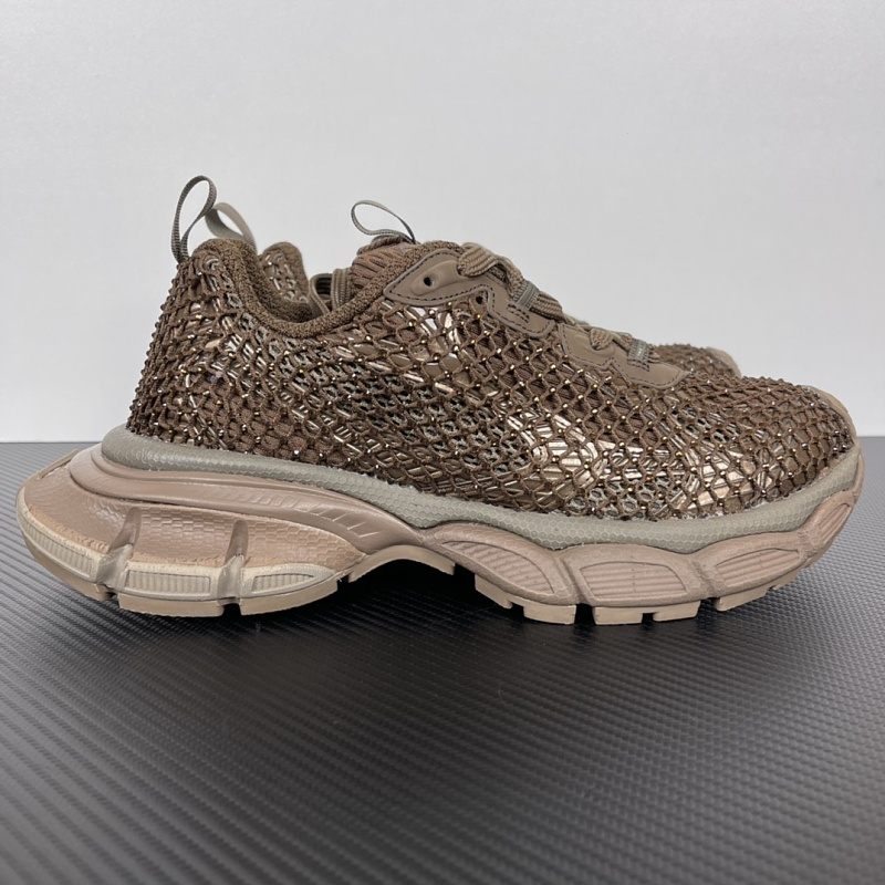 Balenciaga 3XL Rhinestone Red Brown Sneakers