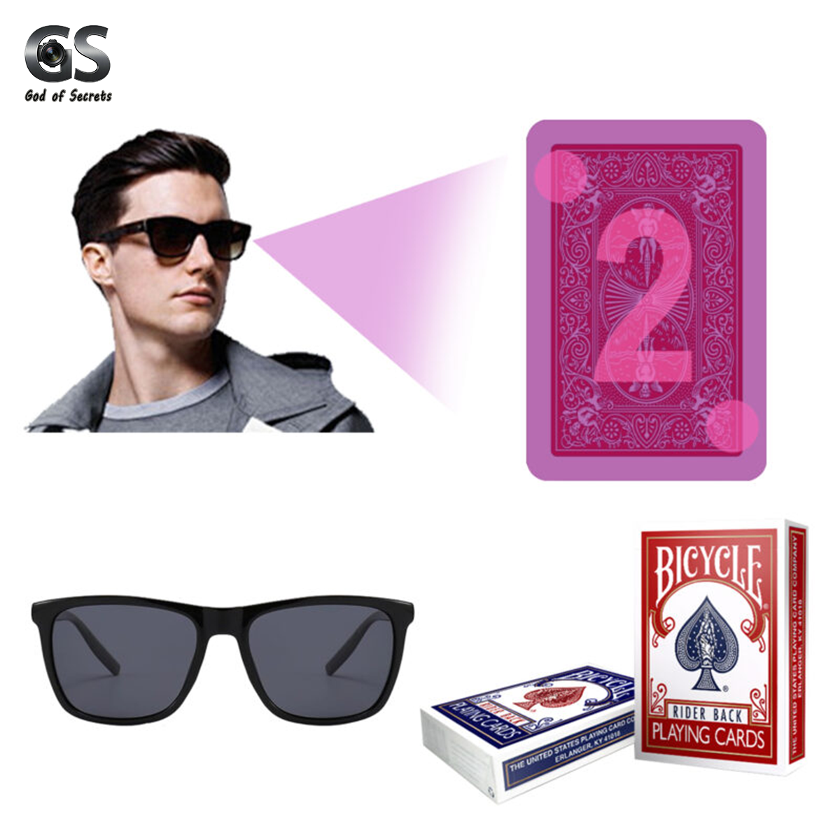 Bicycle Infrared Marked Playing Cards Classic Red for Poker Cheating