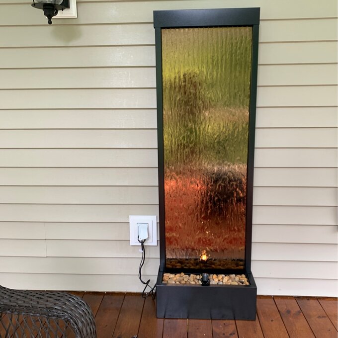 Statesboro Metal Mirror Fountain with Light