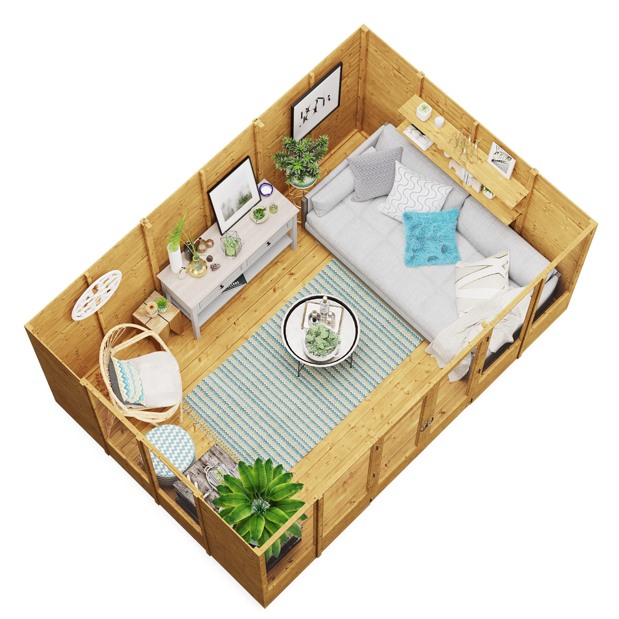 Summer House Log Cabin Wooden Summerhouses Garden Storage Shed