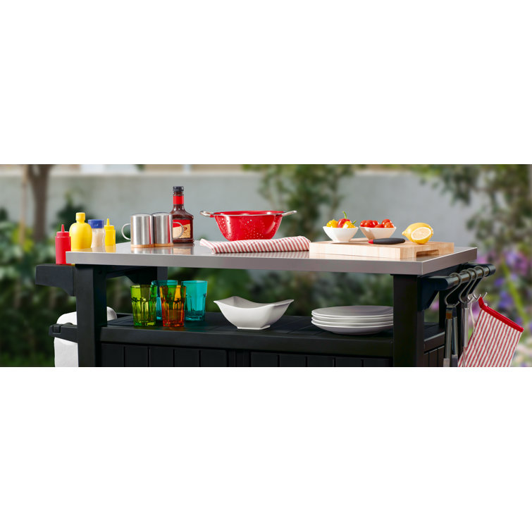 Arrilla Winston Porter Bar Cart Made of Durable Wood-look Resin