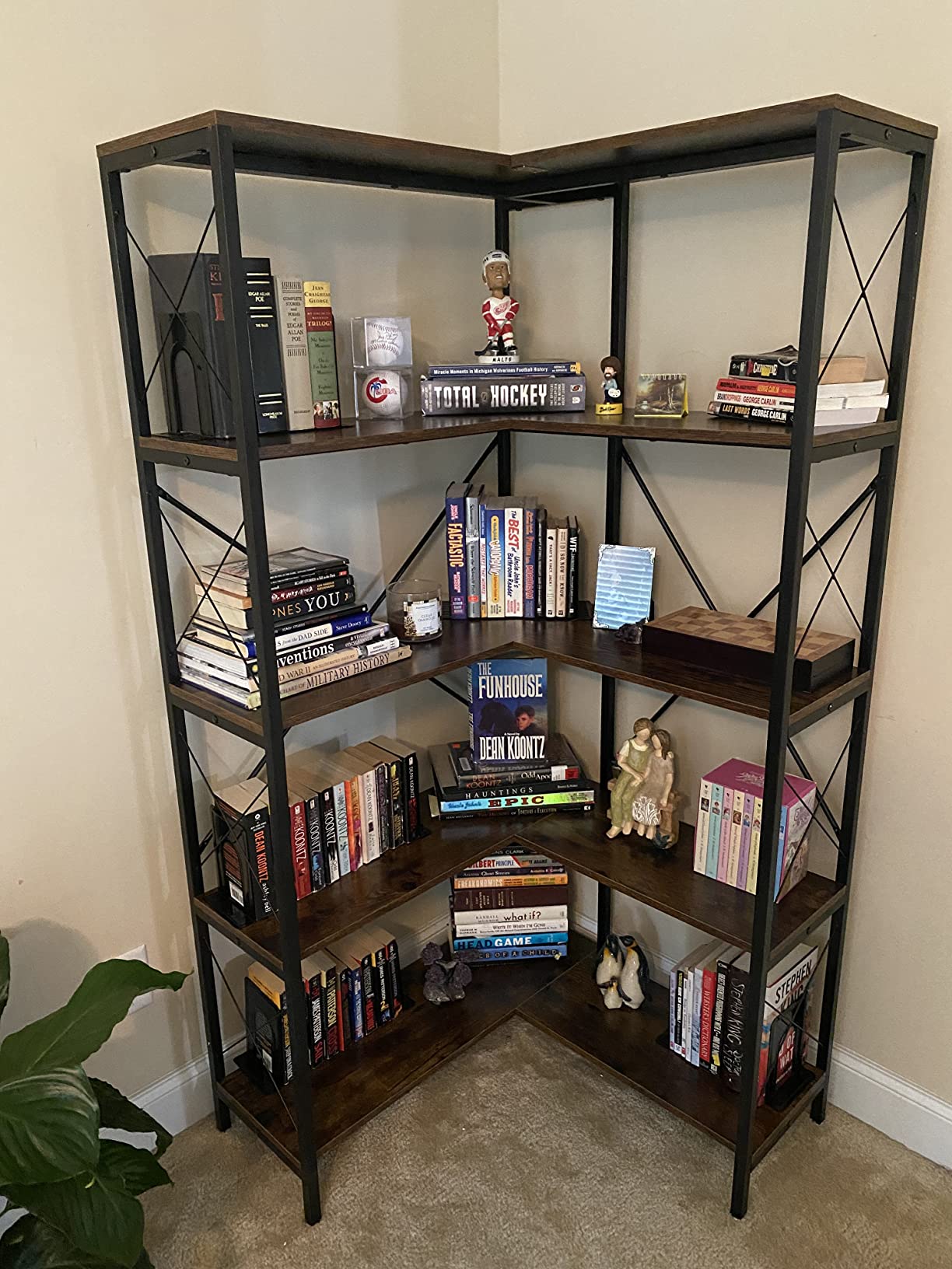 5-Shelf Corner Bookshelf