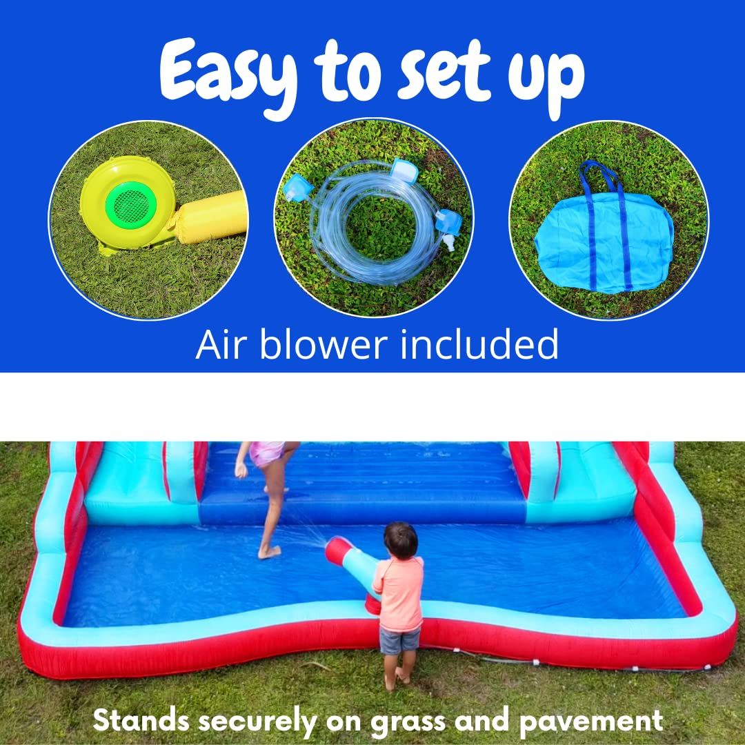 Double Water Slide with Climbing Wall 6.5x13x11 FT Inflatable