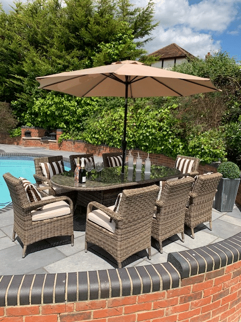HOTSALES 8 SAVANNAH Armchair oval table set