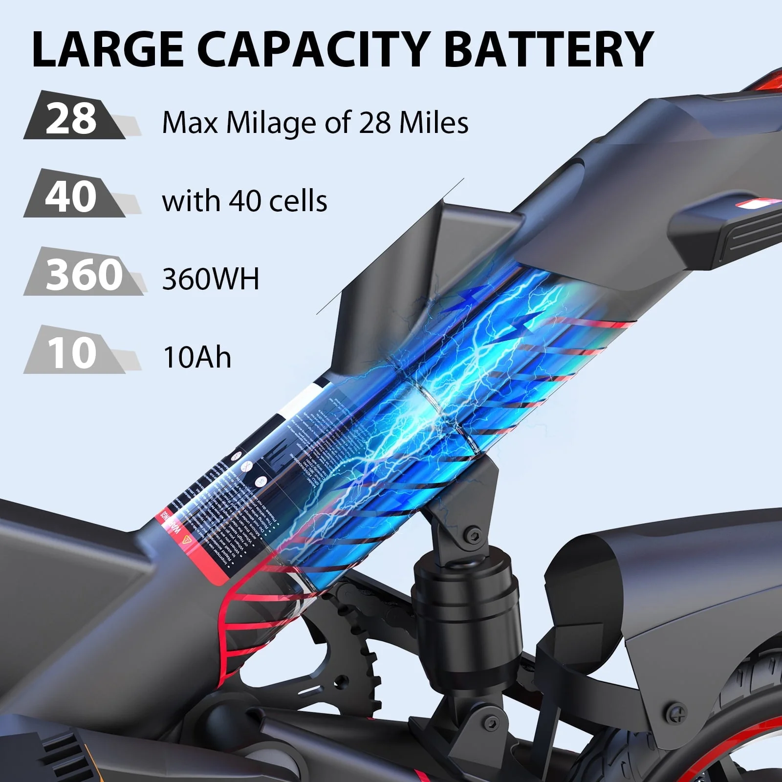 Gyroor 14in Folding Electric Bike, 450W, 36V 10.5Ah