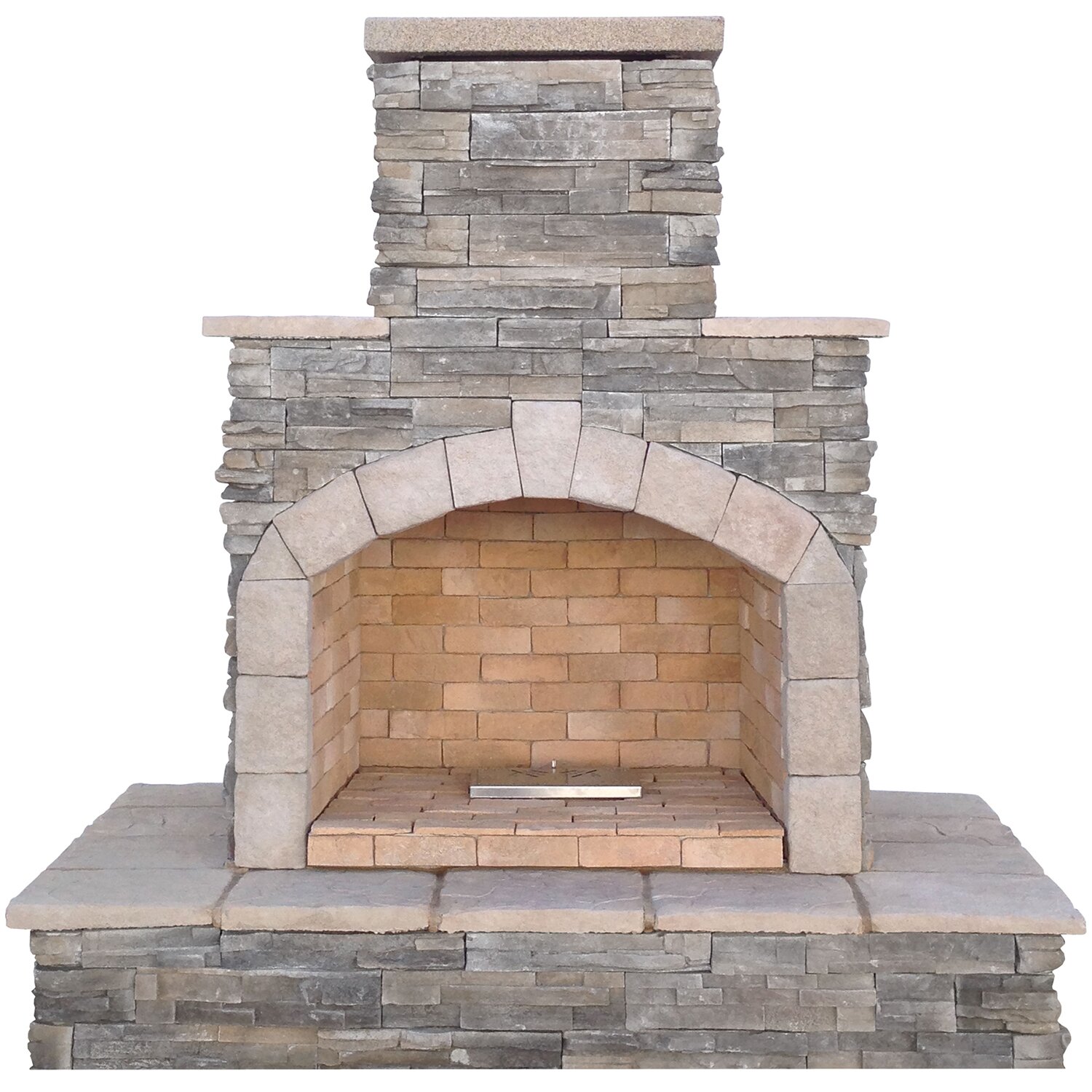 82'' H Stone Veneer Fireplace