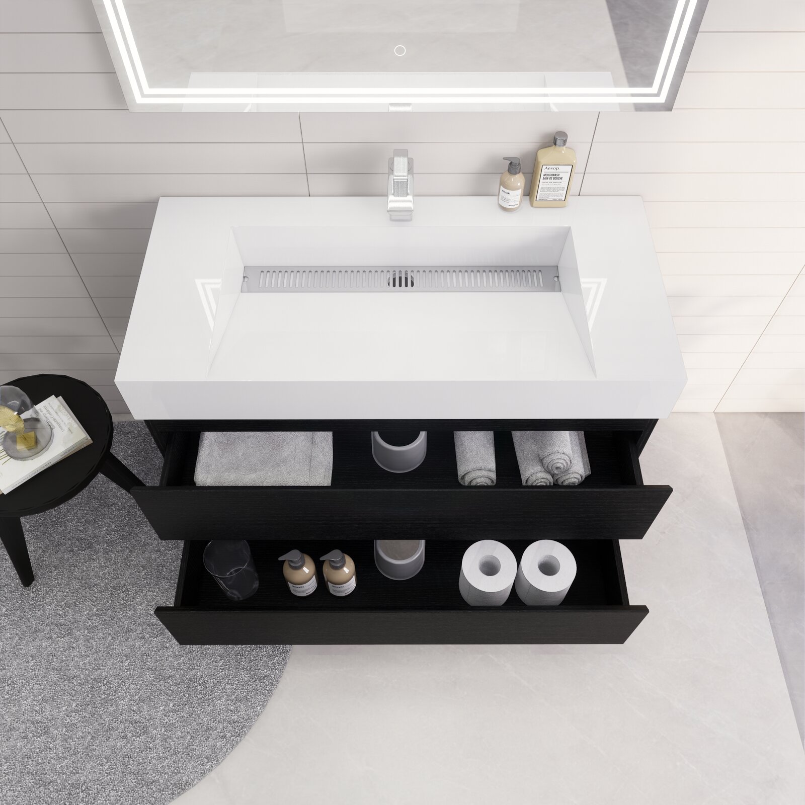 Newbold 42'' Wall-Mounted Single Bathroom Vanity Set