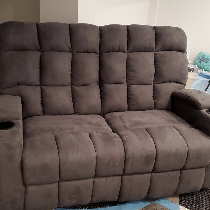 Grigor 57.5'' Wide Home Theater Loveseat with Cup Holder