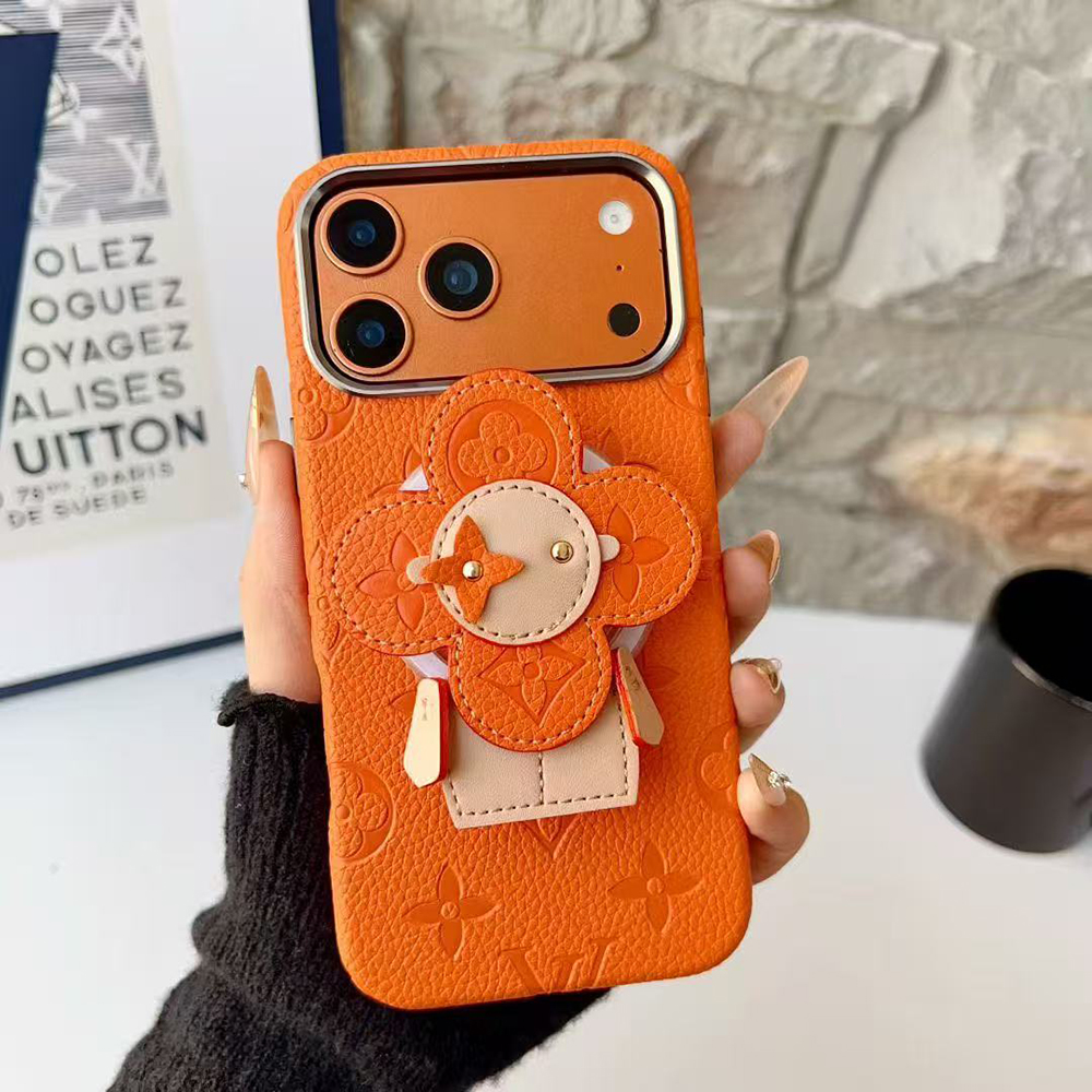 LV Monogram Cute 3D Vivienne Doll Card Holder Stand Luxury Phone Case