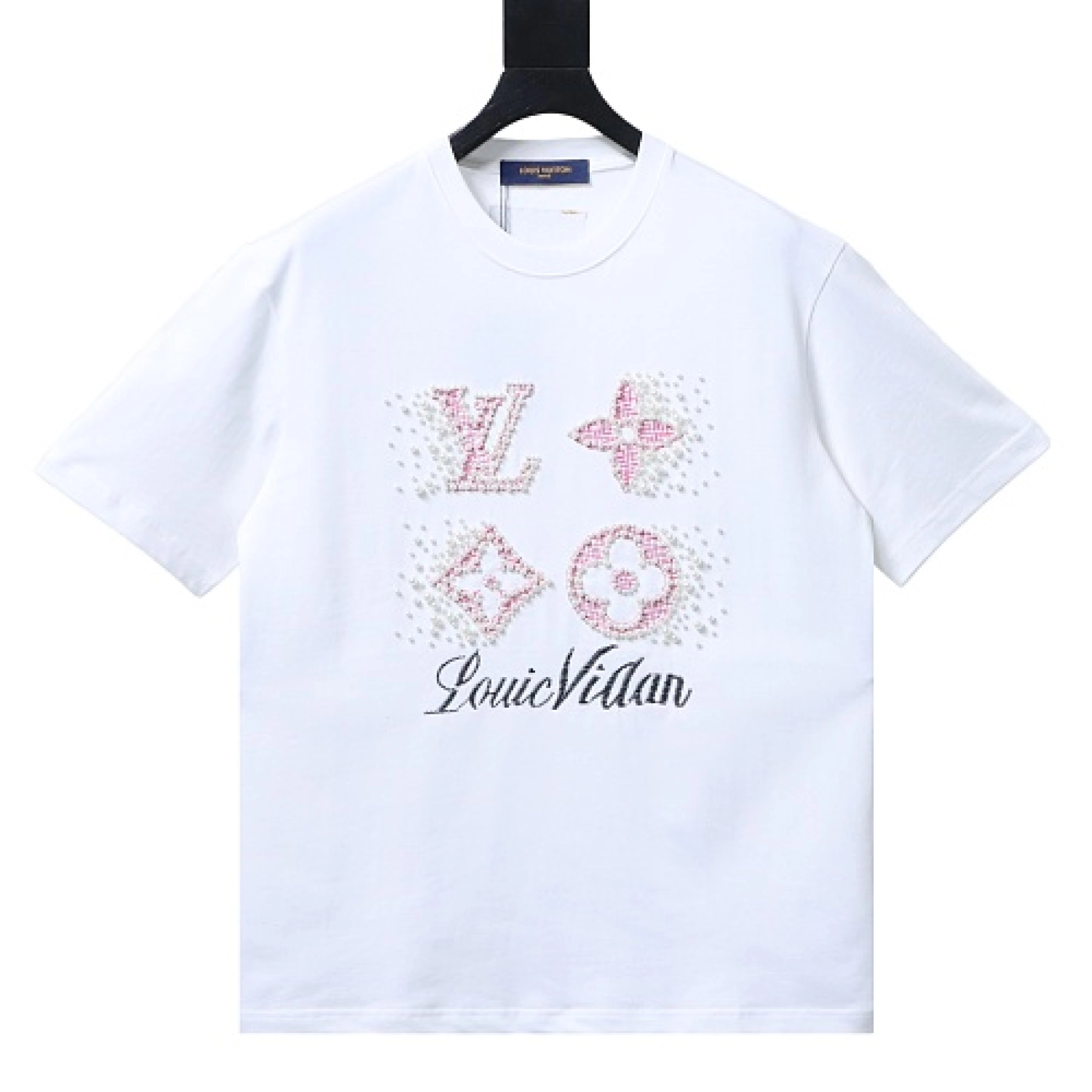 Louis Vuitton Crystal Embellished T-Shirt White