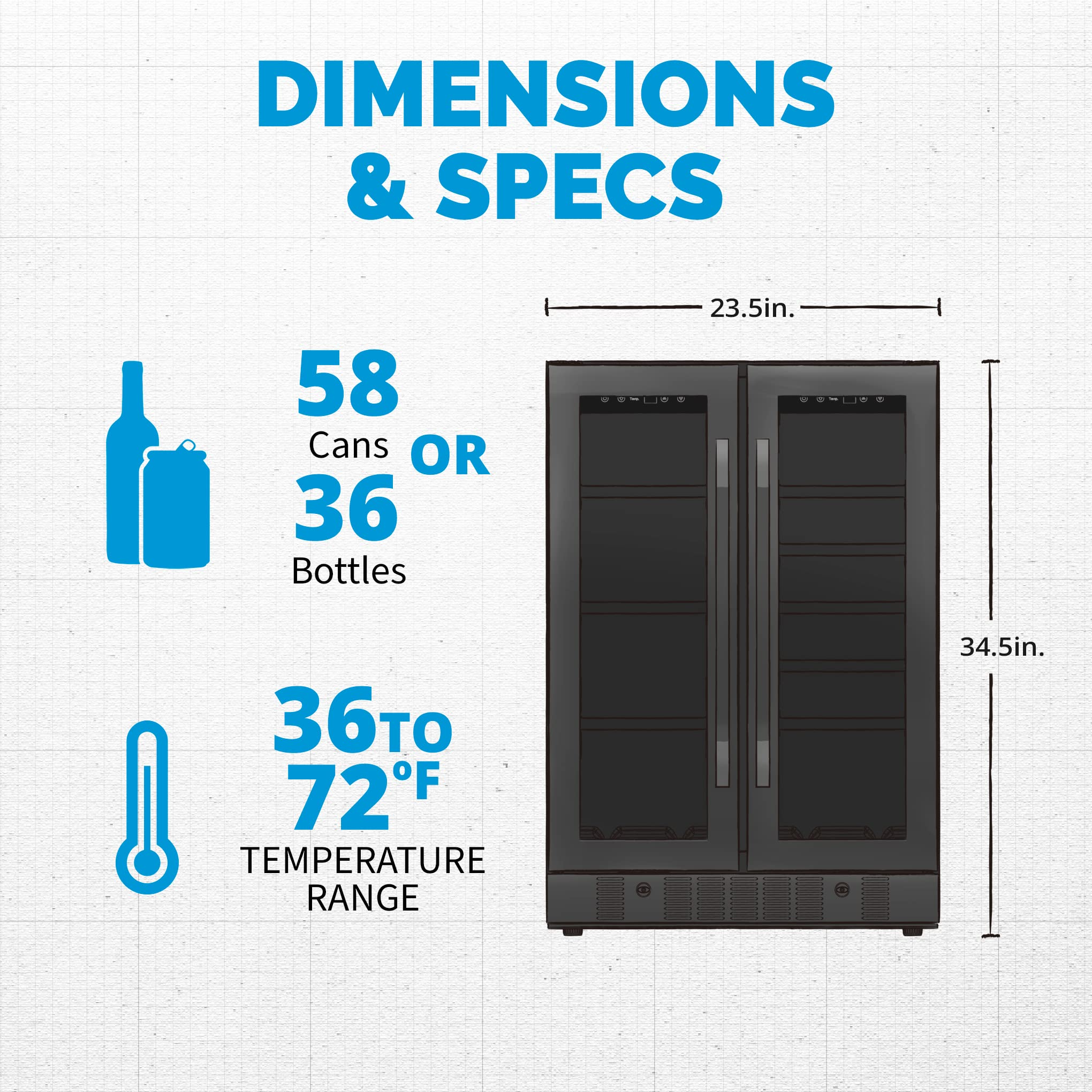 NewAir 24” Wine and Beverage Refrigerator and Cooler