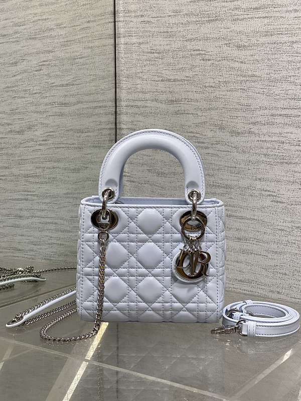 Lady Dior Micro Bag White Silver Hardware