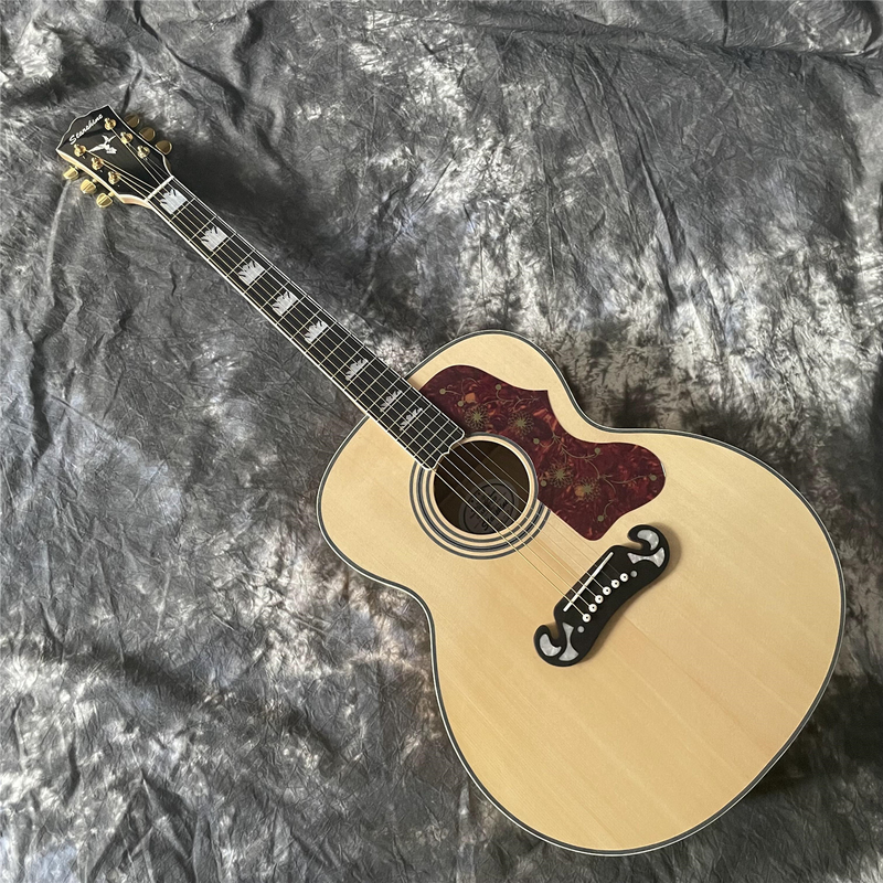 Solid Spruce Top 6-String Acoustic Guitar Flame Maple Back