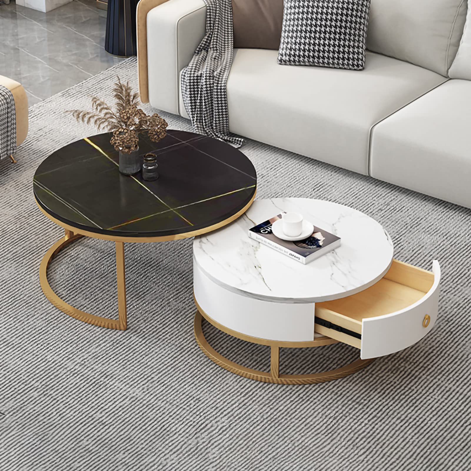 Round Coffee Table Set of 2