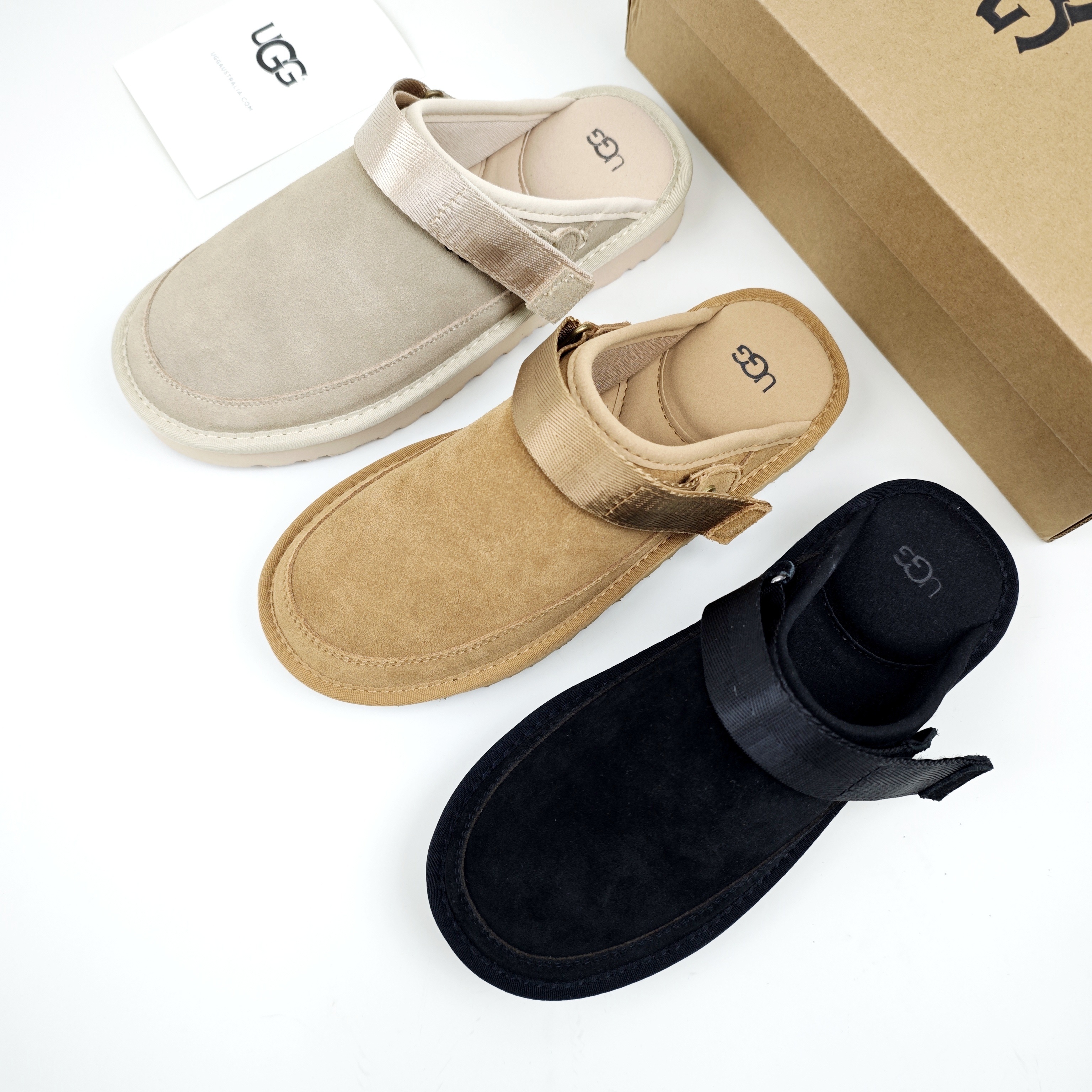 UGG Suede Strap Platform Clogs