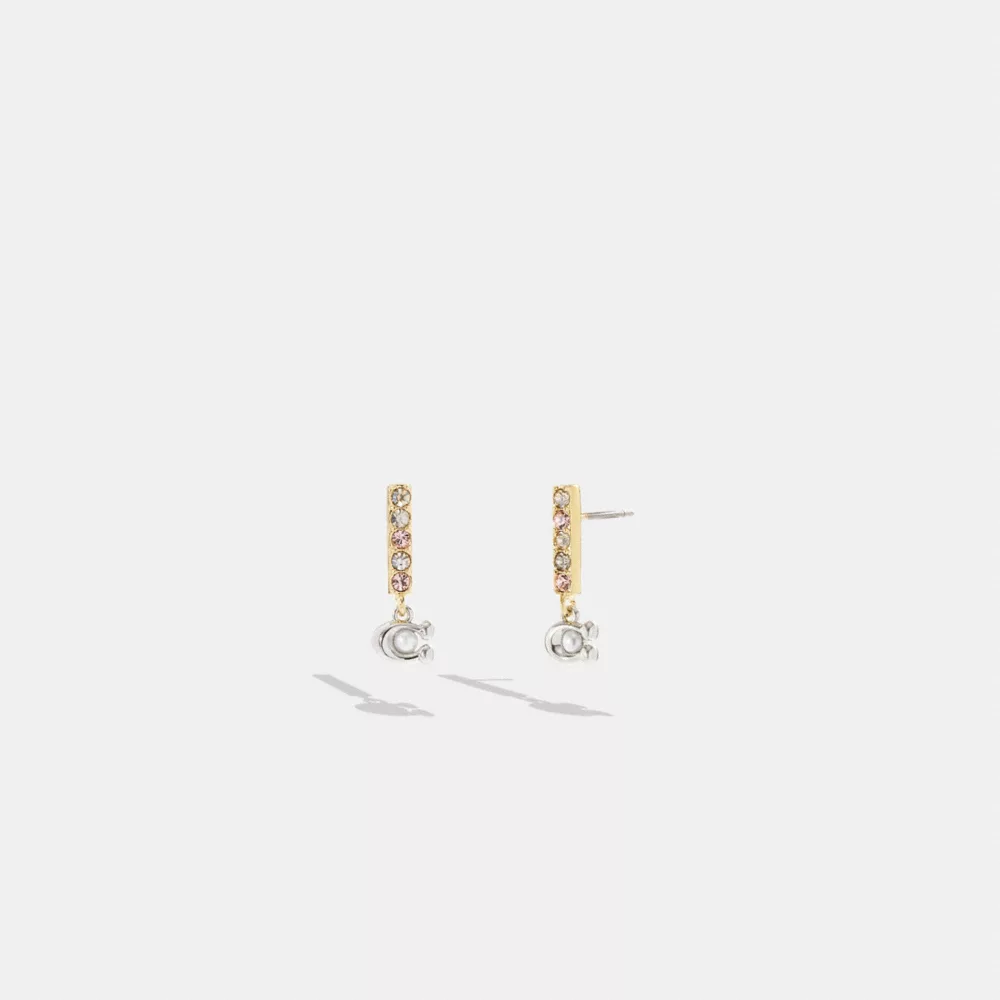 COAthtCH Signature Pavé Bar Huggie Earrings