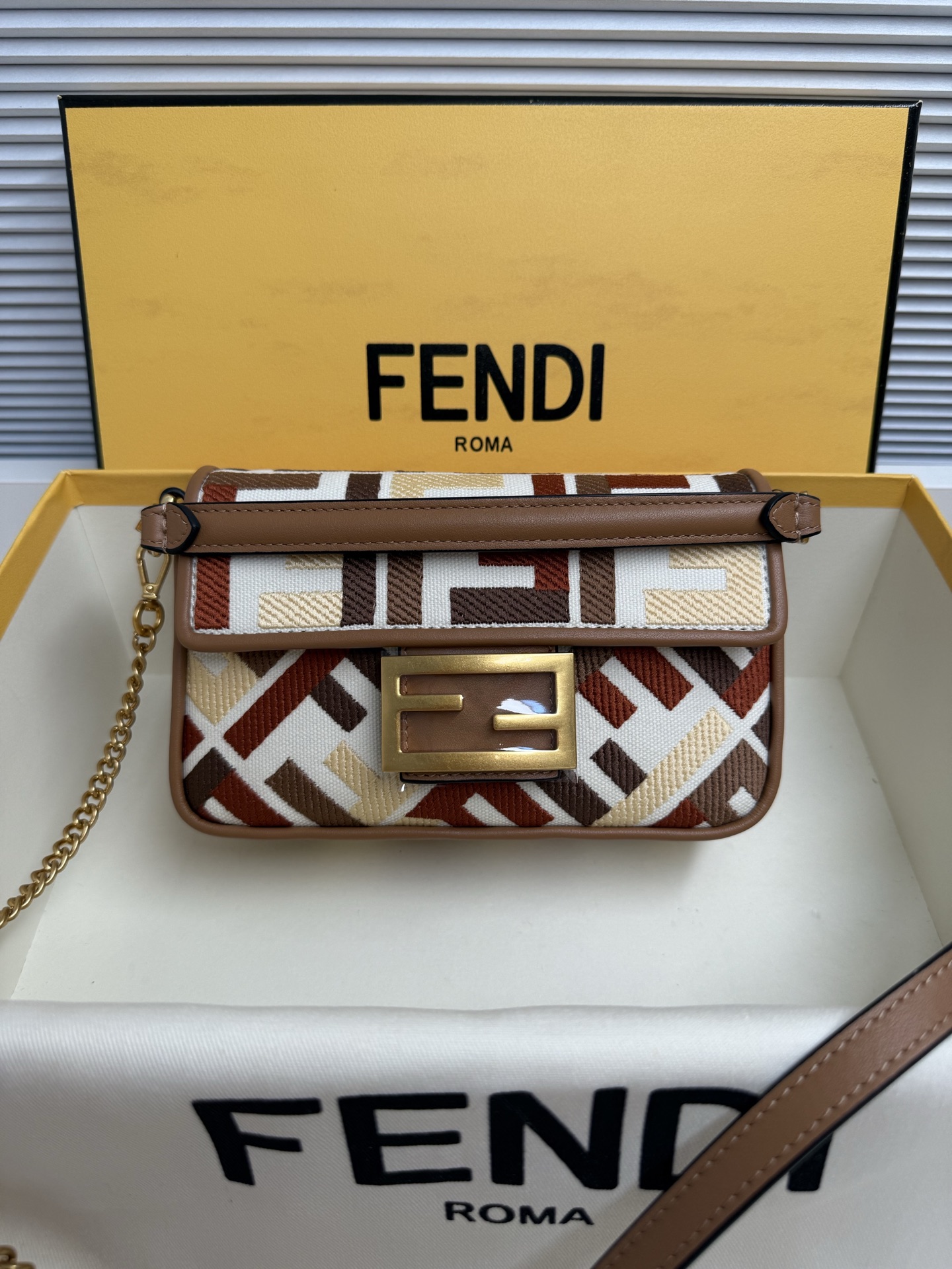 Fendi Mini Baguette FF Embroidery