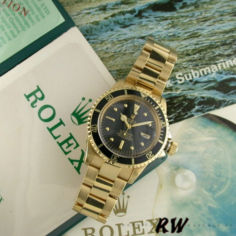 【Super Clone】Rolex Submariner 1680/8 Black dial Yellow Gold 40mm Mens Replica Watch