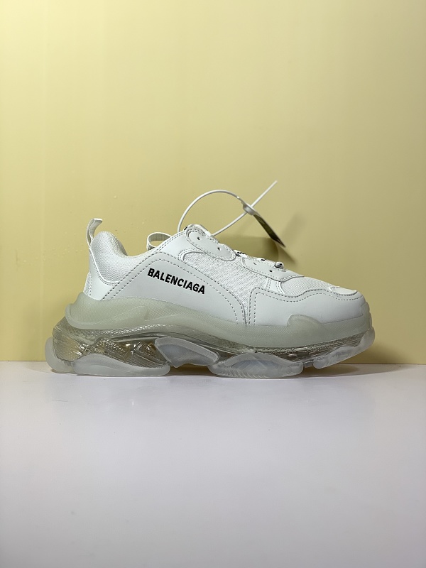 Balenciaga Triple S Air-Cushion Crystal White Sneakers