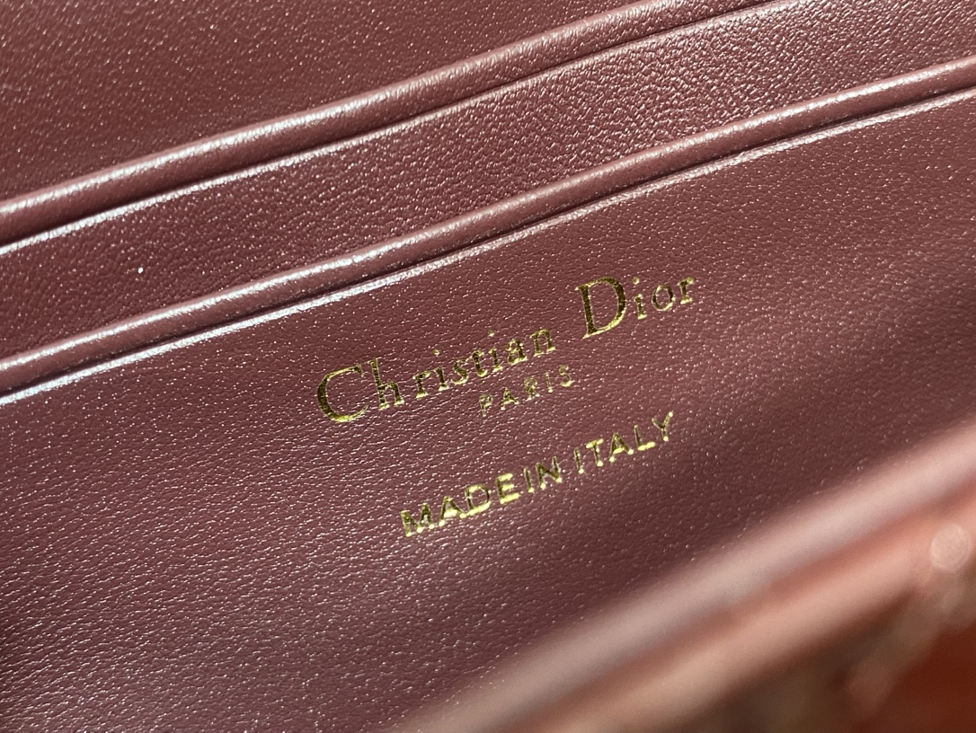 Dior Caro Burgundy Embellished Bag