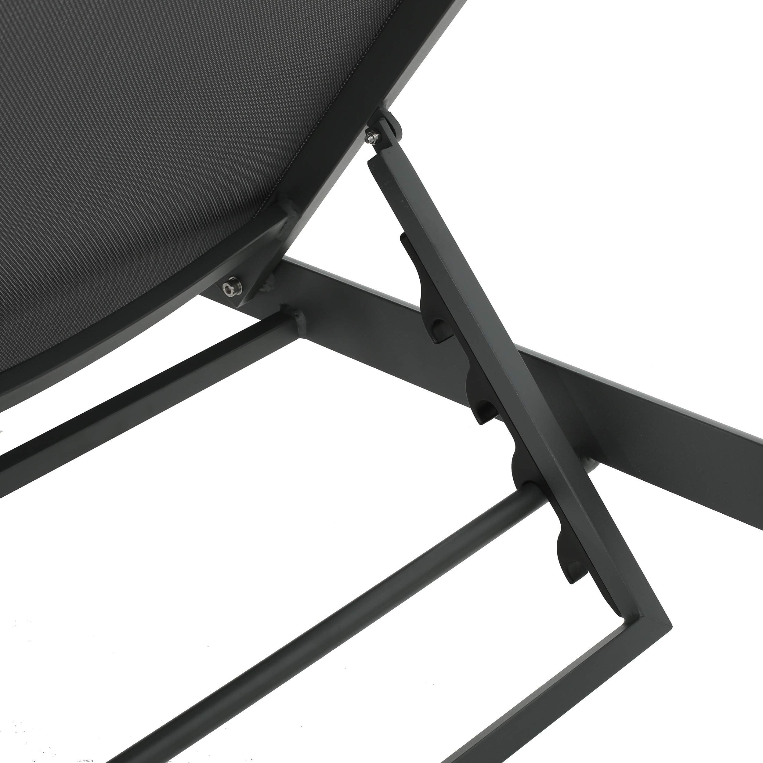 Coral Bay Aluminum Chaise Lounges with Mesh Seat, Grey Dark Grey