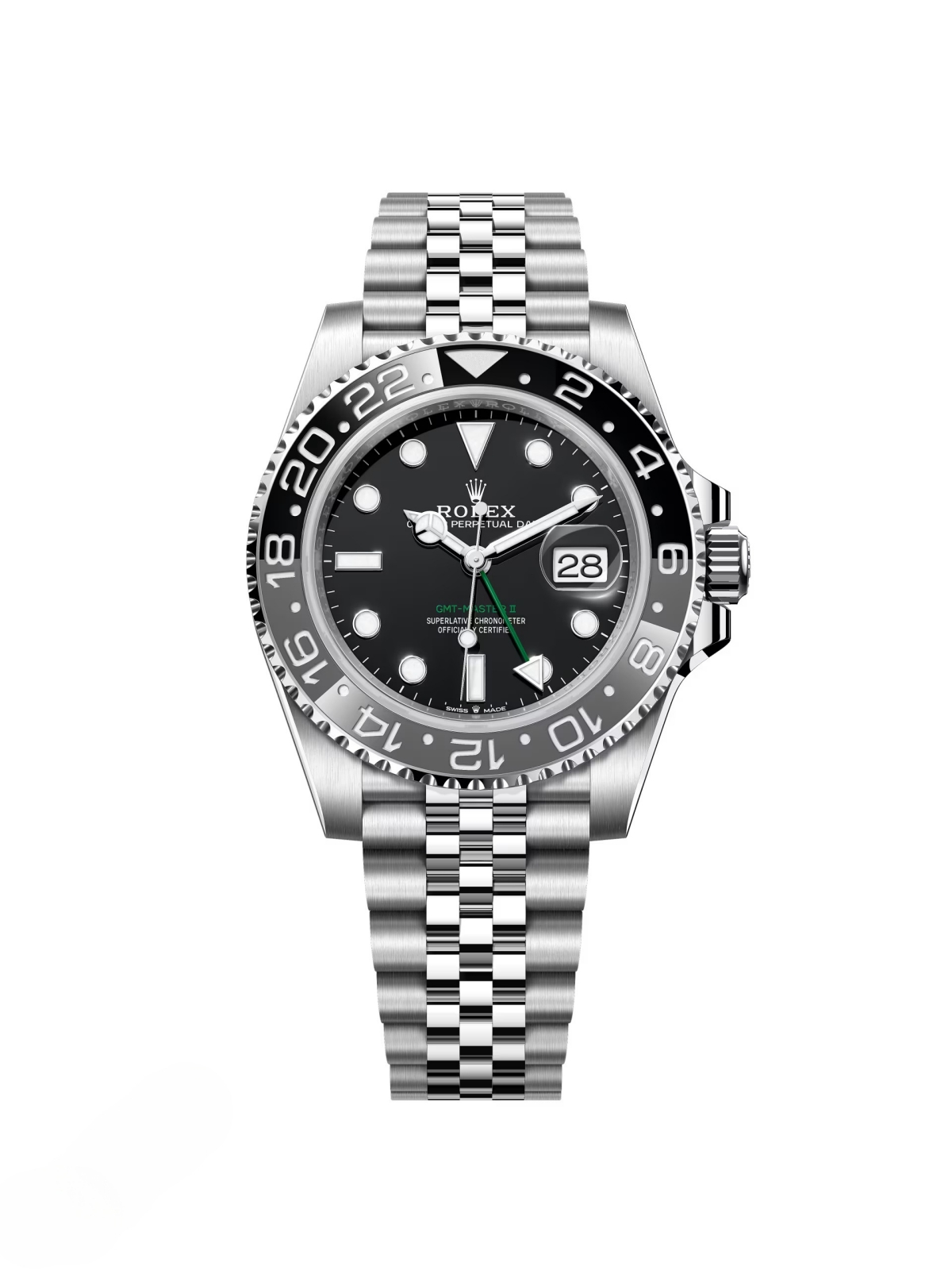 【Super Clone】RLX GMT-Master II Black Grey Bezel Jubilee Bracelet  126710grnr-0003