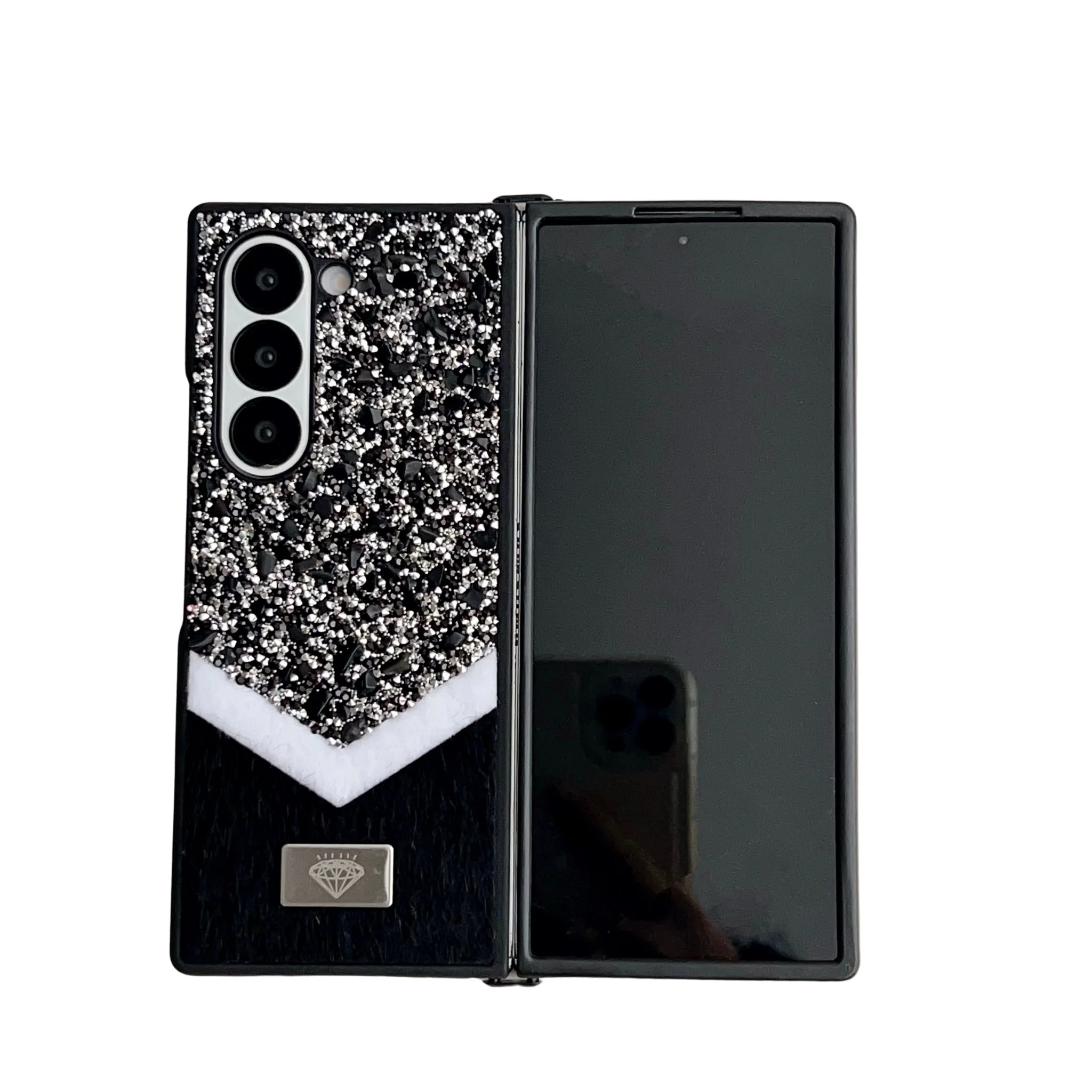 Galaxy Z Fold 3 Protective Case Glitter - back view