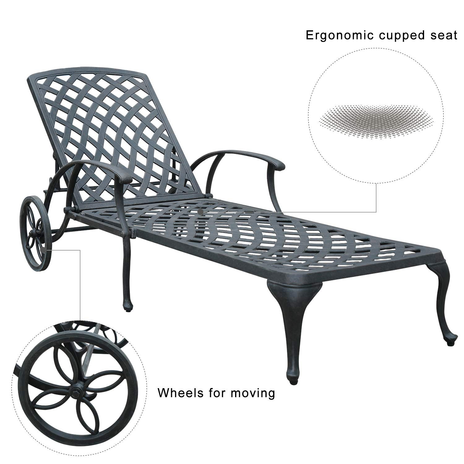 Chaise Lounge Chair with Cushions