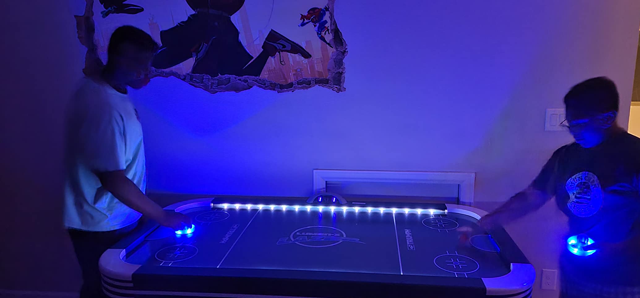 Lazer 6' Interactive Air Hockey Table Featuring All-Rail LED