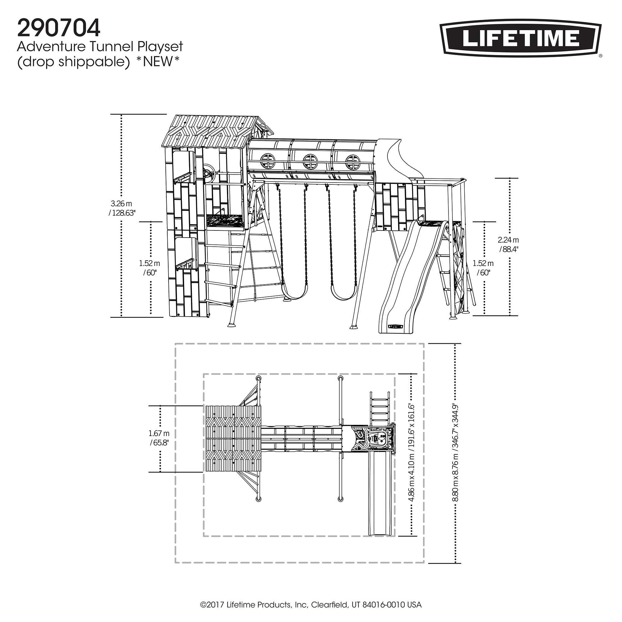 Lifetime Adventure Tunnel Swing Set