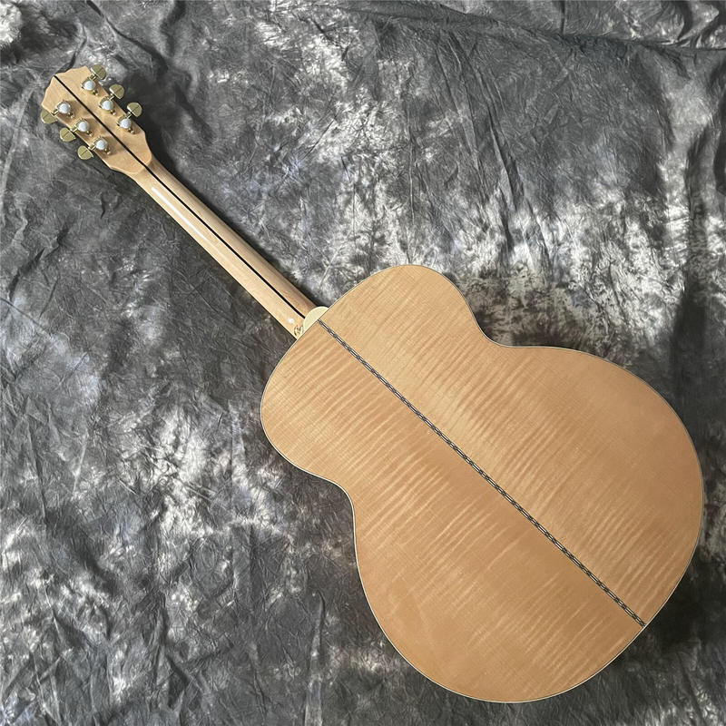 Solid Spruce Top 6-String Acoustic Guitar Flame Maple Back