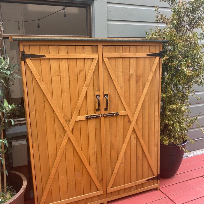 4.5x1.5 ft Solid Wood Lean-To Tool Shed