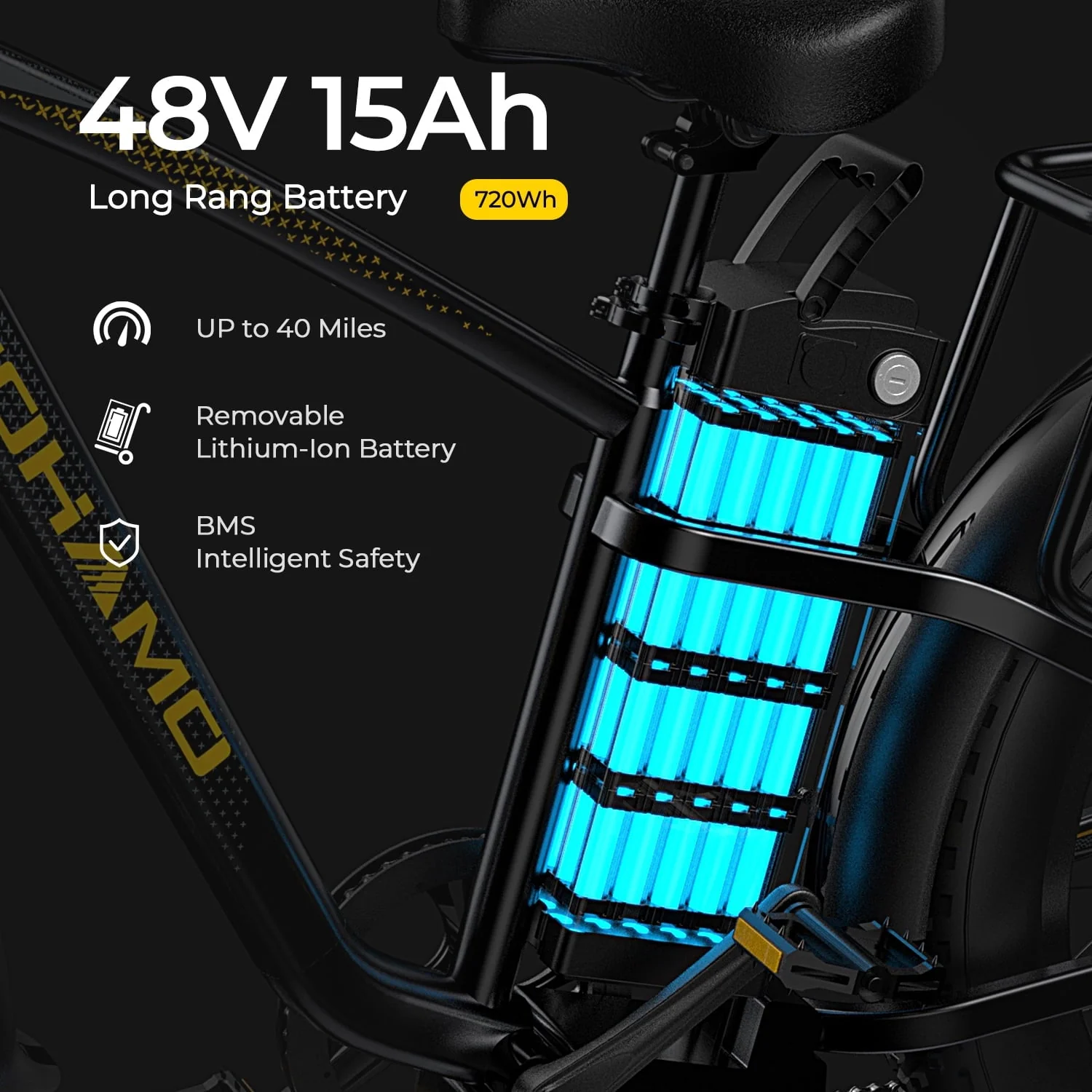SOHAMO M3 26in Electric Mountain Bike, 750W, 48V 15Ah