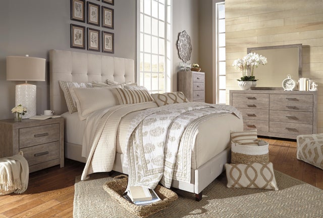 Dolante Upholstered Bed with Chime 12-inch Hybrid Mattress