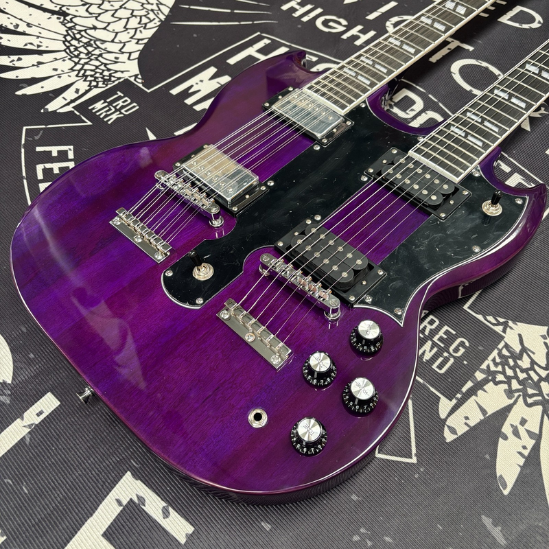 Purple Limited Edition SG 1275 Double Neck Electric Guitar Solid 12/6 Jimmy Page