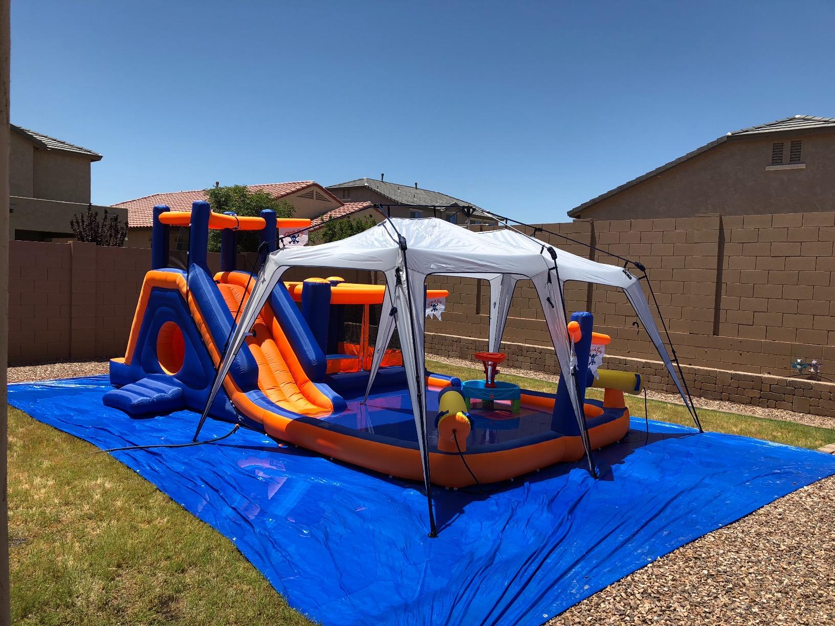 Inflatable Water Park.Large.Slide.Climbing Wall.Bounce