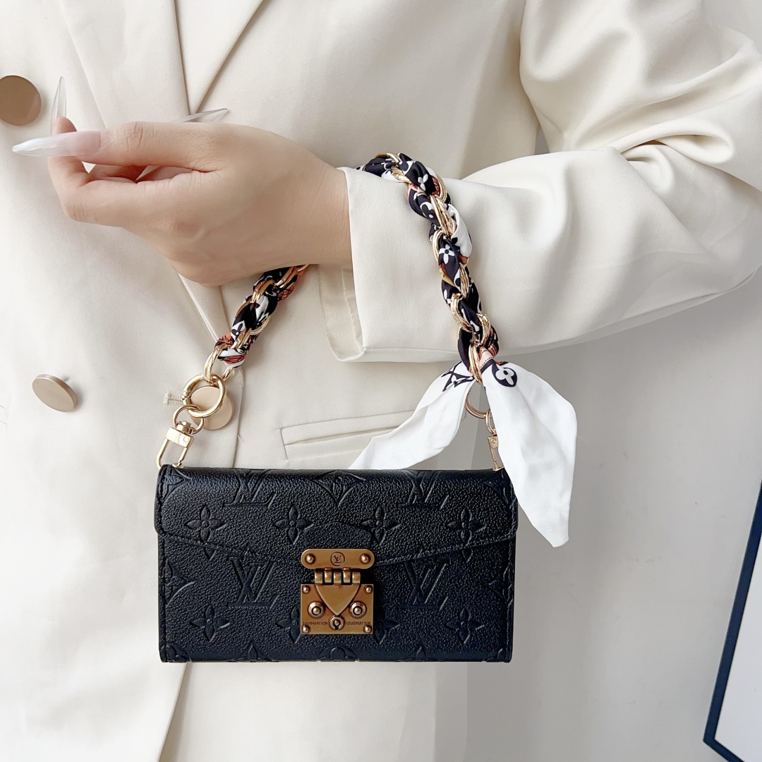 Louis Vuitton Embossed Monogram Wallet Crossbody Phone Bag