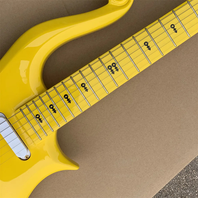 Yellow Prince Cloud Electric Guitar Alder Body Maple Neck, Metal Truss Rod Cover