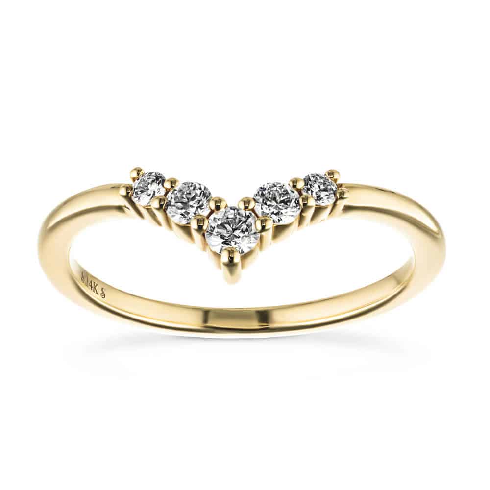 Kennedi 1/4 ctw Round Lab Grown Diamond Graduated Chevron Stackable Band