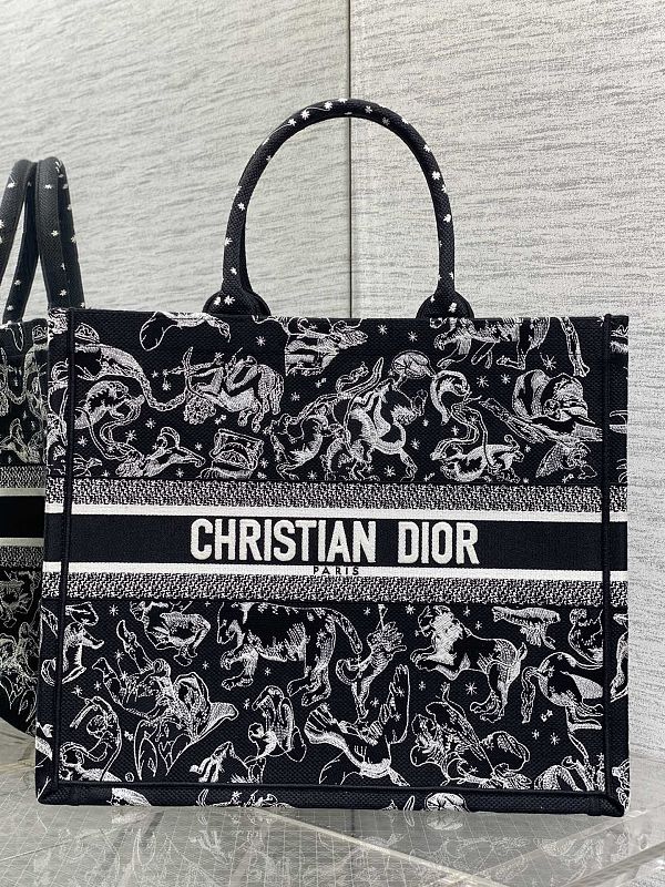 Dior Book Tote Large Black Baroque