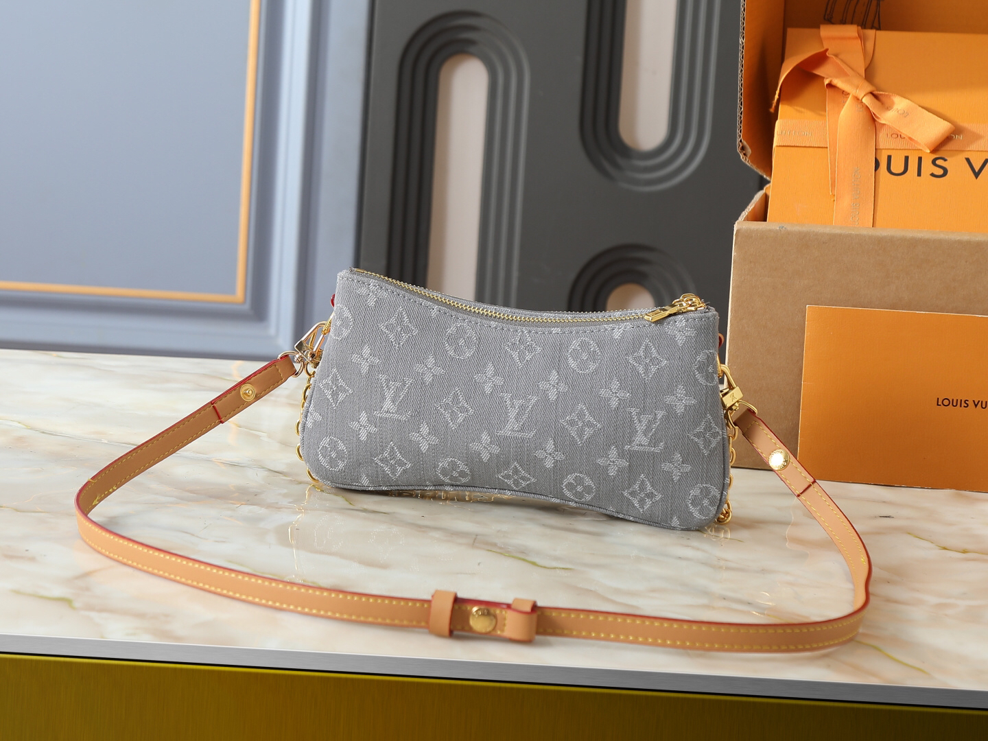 Louis Vuitton Liv Pochette Monogram Denim underarm bag
