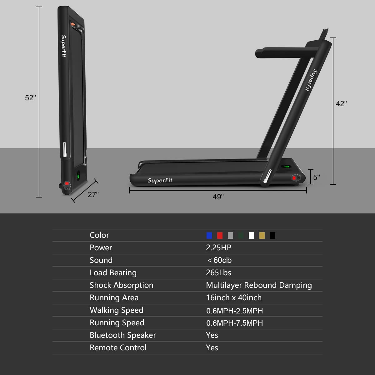2 in 1 Folding Treadmill