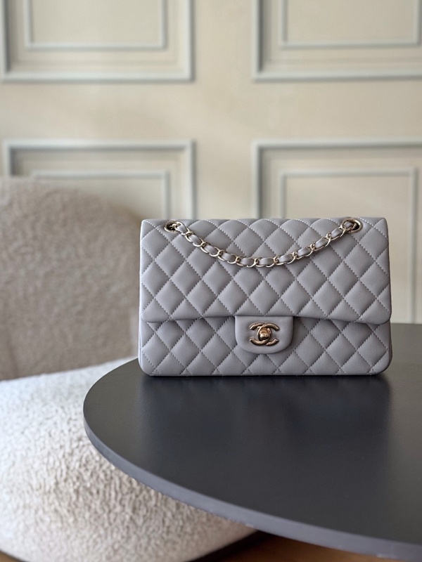 Chanel Classic Flap Bag Silver Grey