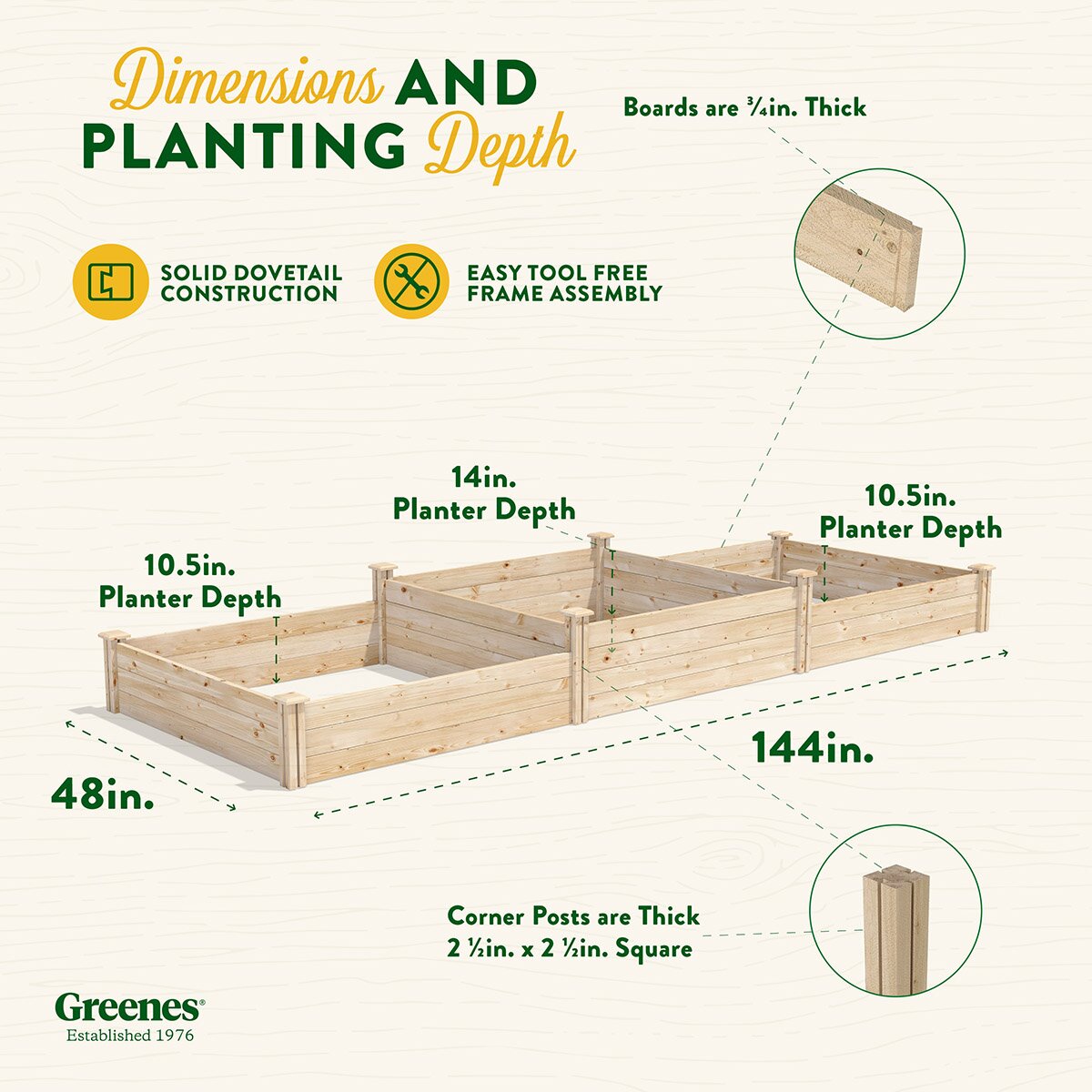 12x4 ft Cedar Raised Garden